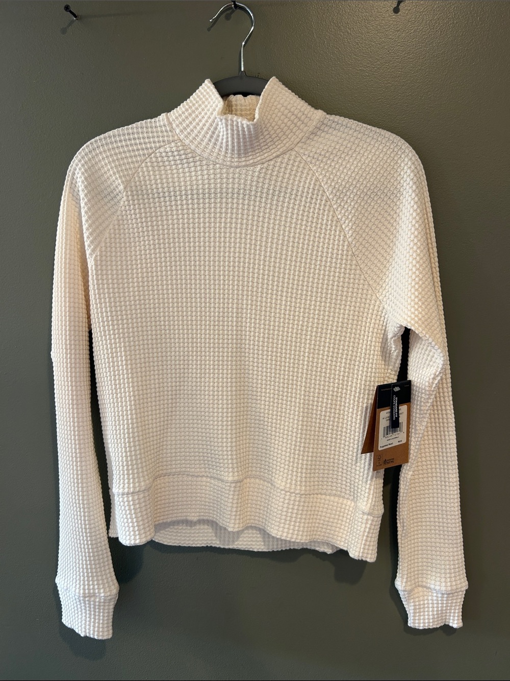 The North Face Cream Waffle-Knit Mock Neck Sweater - Women